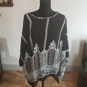 Black and white blouse